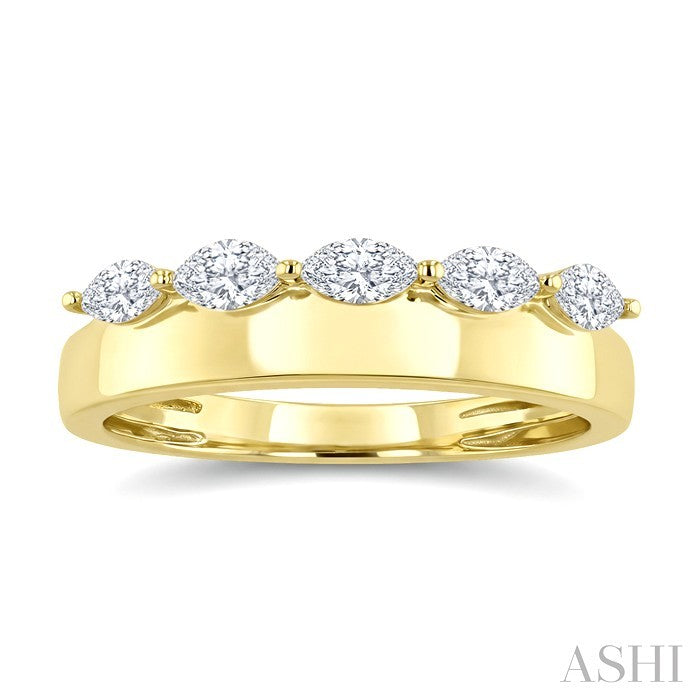 Marquise Shape 5 Stone Diamond Fashion Band