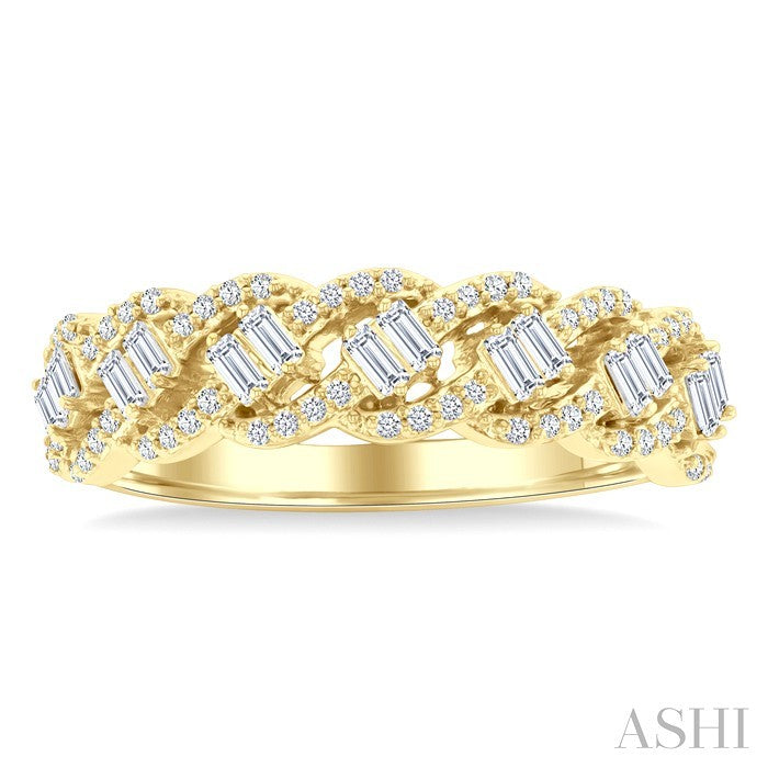 Swirl Baguette Diamond Fashion Ring