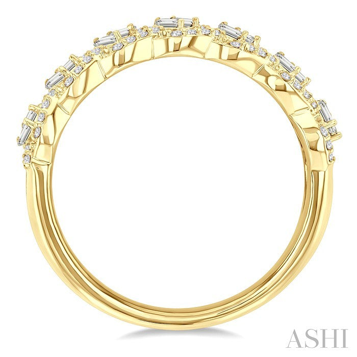 Swirl Baguette Diamond Fashion Ring