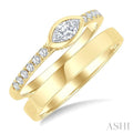 Marquise Shape Bezel Diamond Fashion Open Ring