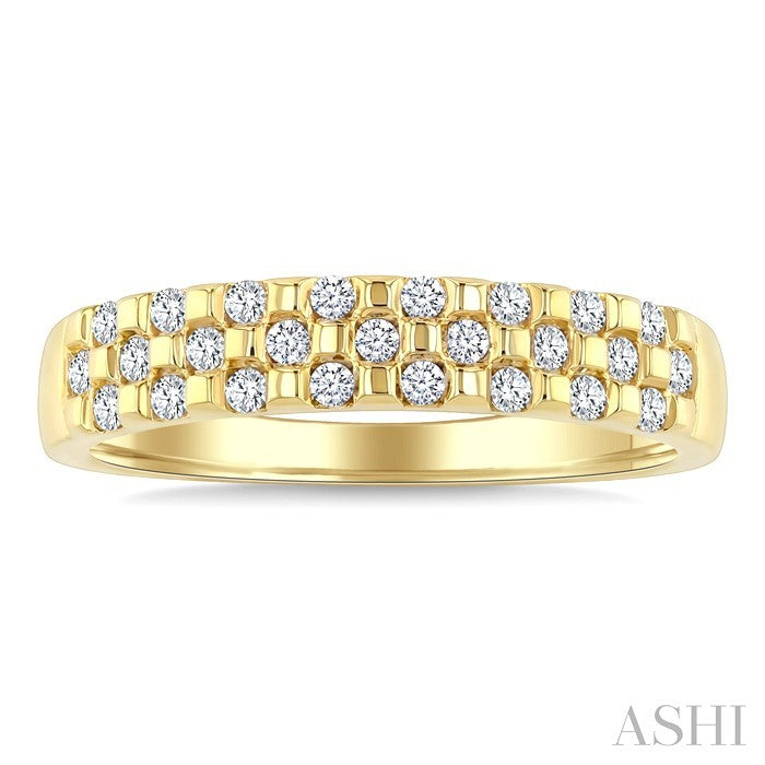 Checkered Diamond Stackable Fashion Band