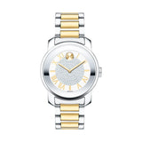 Movado Women's BOLD Luxe Two Tone Watch with Roman Index Dial, Silver/Gold