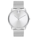 Movado Bold, Stainless Steel Case, Silver White Dial, Stainless Steel Mesh Bracelet, Men