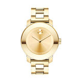 Movado Women's BOLD Iconic Metal Yellow Gold Watch with a Flat Dot Sunray Dial, Gold