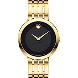 Movado Men's Esperanza Yellow Gold Watch with a Concave Dot Museum Dial, Gold/Black