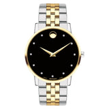 Movado Museum, Stainless Steel Yellow Pvd Case, Black Dial, Stainless Steel Bracelet, Men