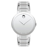 Men's Sapphire watch, 39 mm stainless steel bezel-free case with flat edge-to-edge metalized sapphire crystal