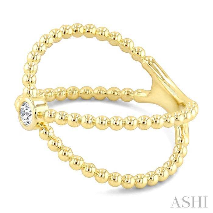 Bead Bijoux X-Wrap Bezel Diamond Fashion Ring