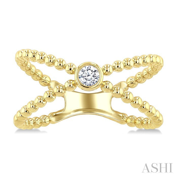 Bead Bijoux X-Wrap Bezel Diamond Fashion Ring
