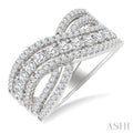 Criss Cross Bold Diamond Fashion Band