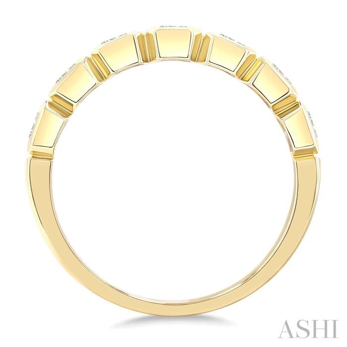 7 Stone Emerald Shape Bezel Set Diamond Band