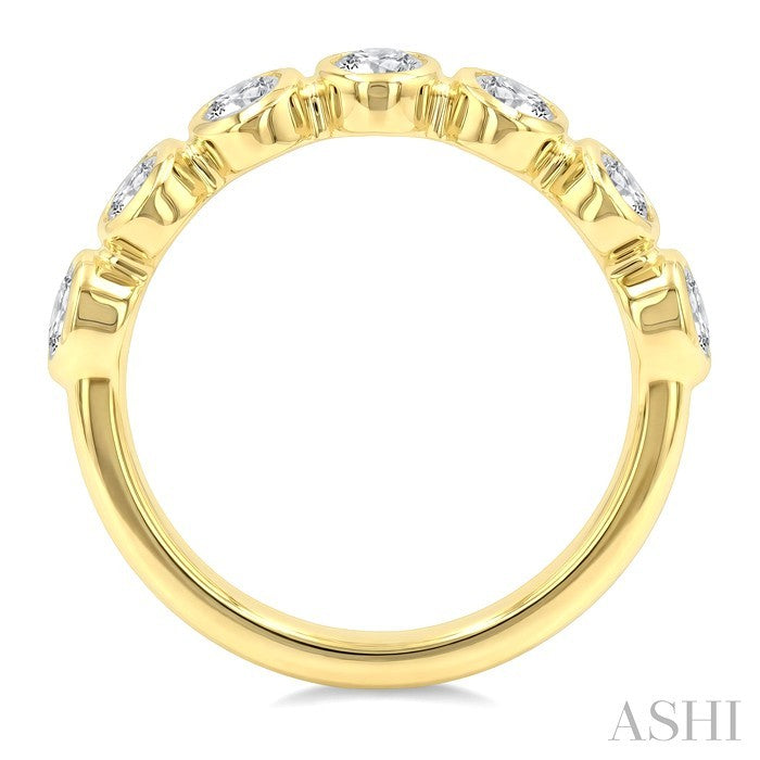 7 Stone Oval Shape Bezel Set Diamond Band