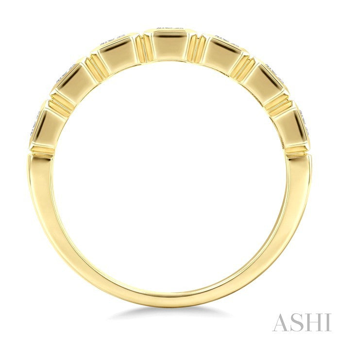 7 Stone Emerald Shape Bezel Set Diamond Band