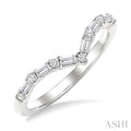 Chevron Baguette Diamond Stackable Fashion Ring