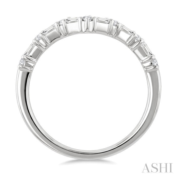 Chevron Baguette Diamond Stackable Fashion Ring