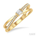 Criss Cross Baguette Diamond Fashion Ring