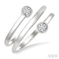 Round Shape Bezel Double Coil Diamond Fashion Ring