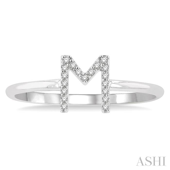 Block 'M' Initial Diamond Ring