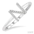 Block 'N' Initial Diamond Ring