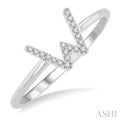 Block 'W' Initial Diamond Ring