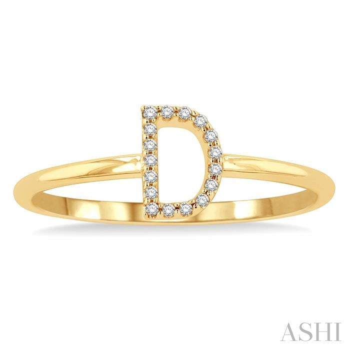 Block 'D' Initial Diamond Ring
