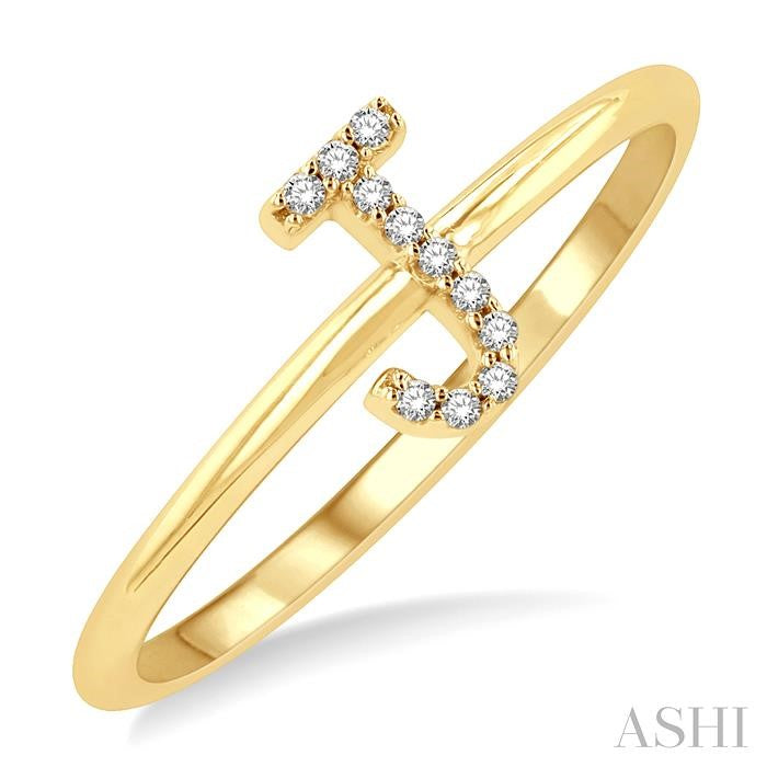 Block 'J' Initial Diamond Ring