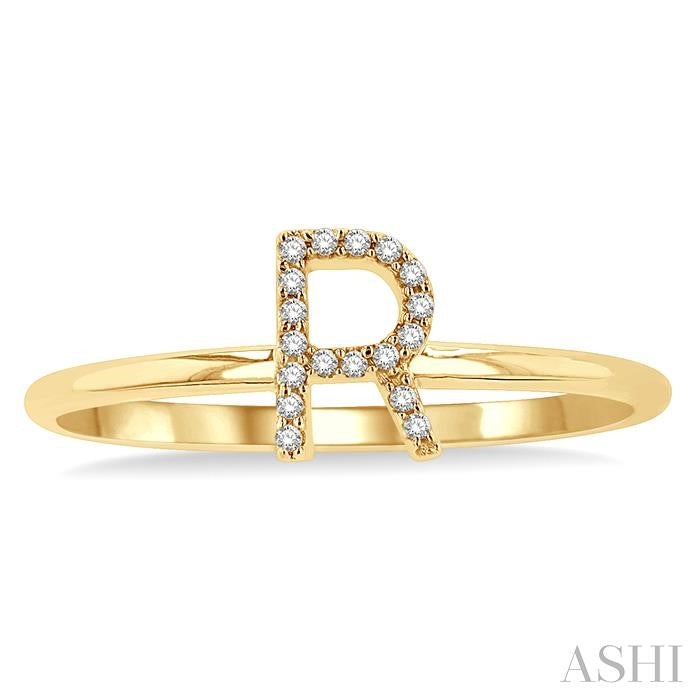 Block 'R' Initial Diamond Ring