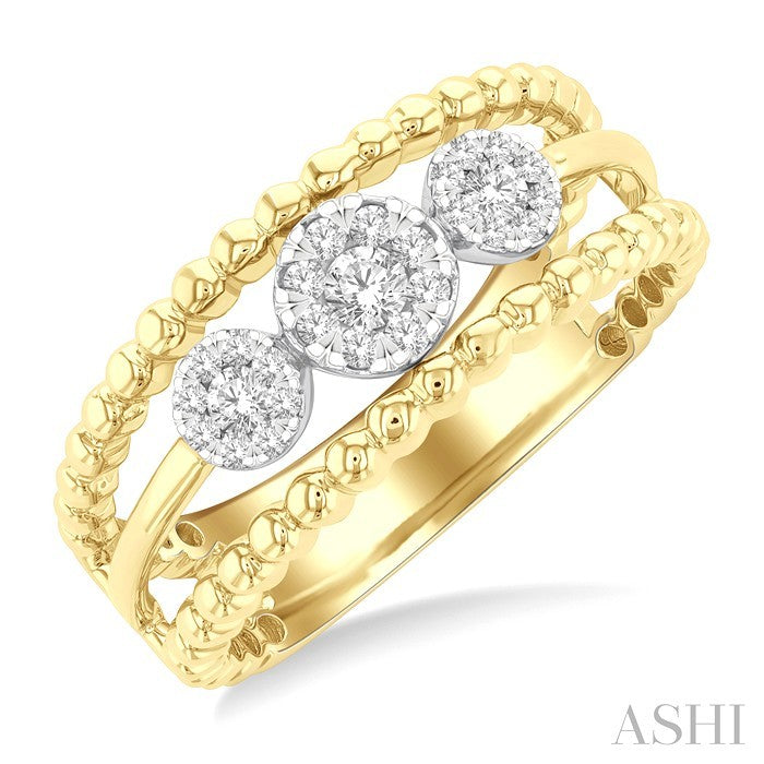 Bead Bijoux Round Shape Past Present & Future Lovebright Diamond Ring
