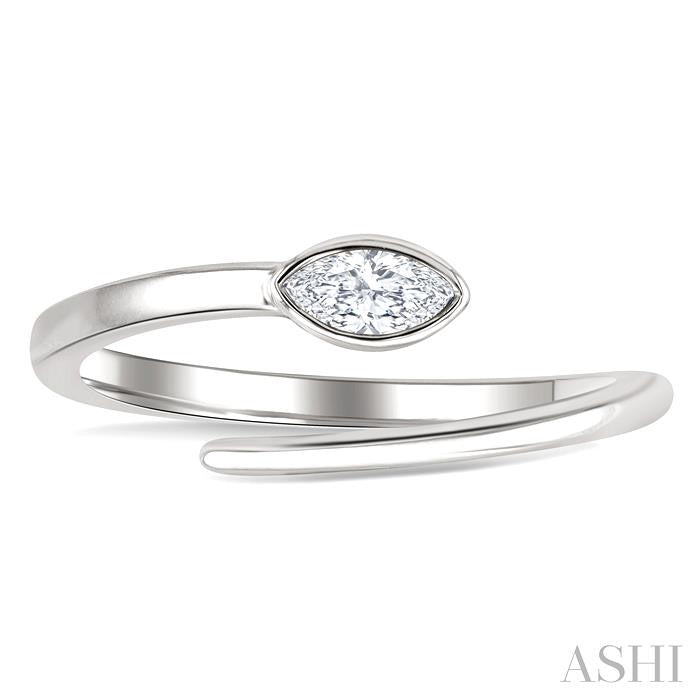 Marquise Shape Bezel Bypass Diamond Fashion Ring
