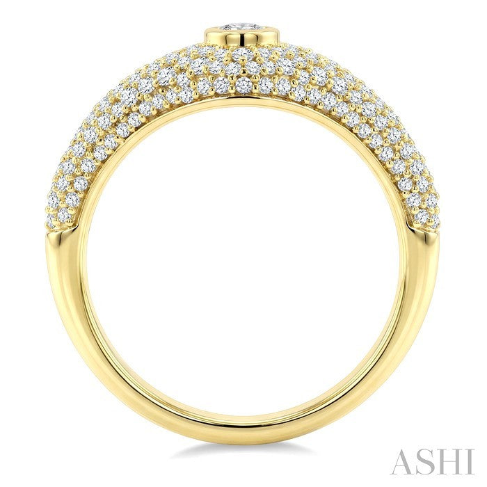 Pave-Set Marquise Shape Diamond Fashion Signet Ring