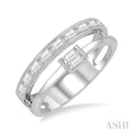 Double Row East-West Baguette Diamond Fashion Ring