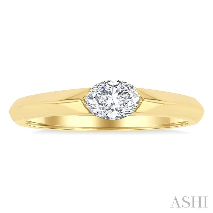 Oval Shape East-West Diamond Ring