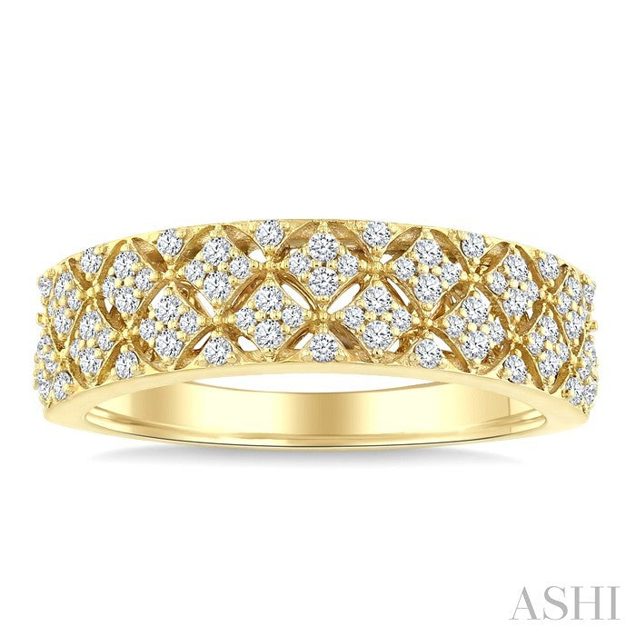 Kite Shape Honeycomb Diamond Fashion Band