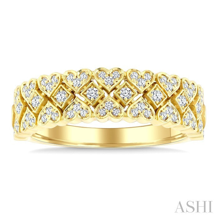 Heart Shape Weave Diamond Fashion Band