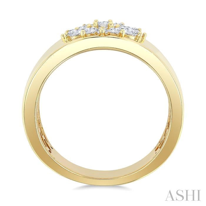 Floral Mixed Shape Diamond Wide Band