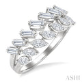 2 Row Mixed Shape Diamond Fashion Ring