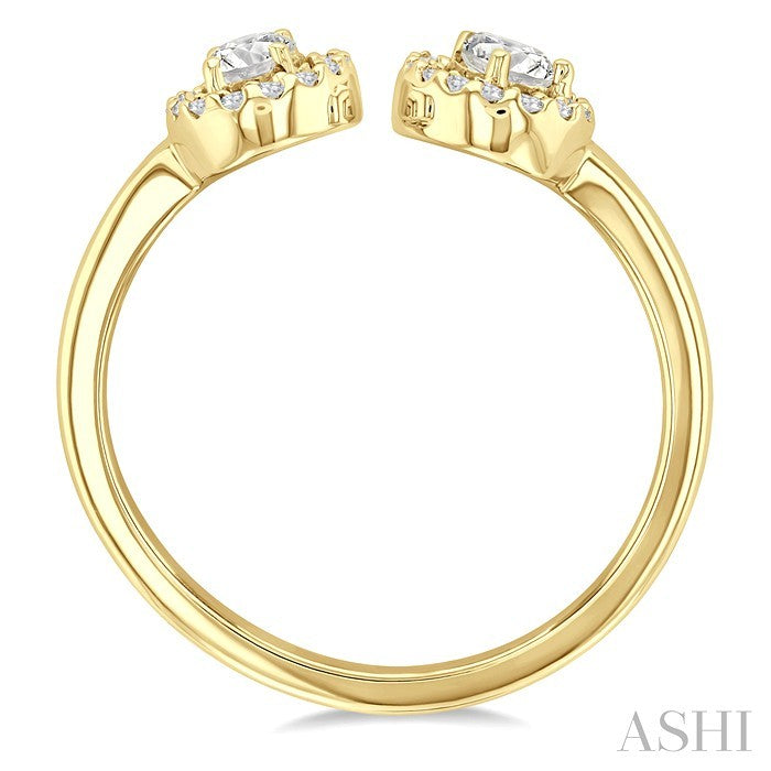Toi Et Moi Halo Diamond Fashion Open Ring