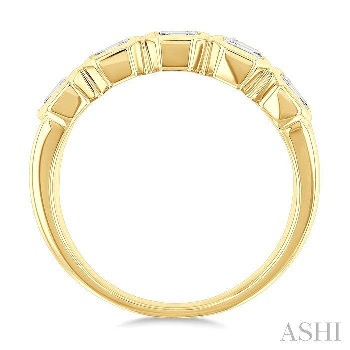 Emerald Shape Bezel Set Diamond Band