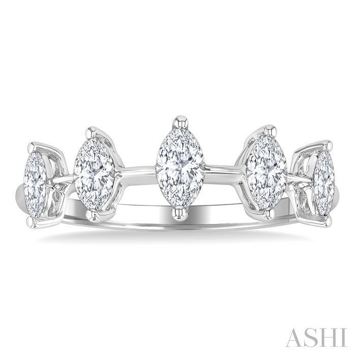 Marquise Shape 5 Stone Half Eternity Diamond Fashion Band