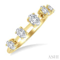Oval Shape 5 Stone Half Eternity Diamond Fashion Band