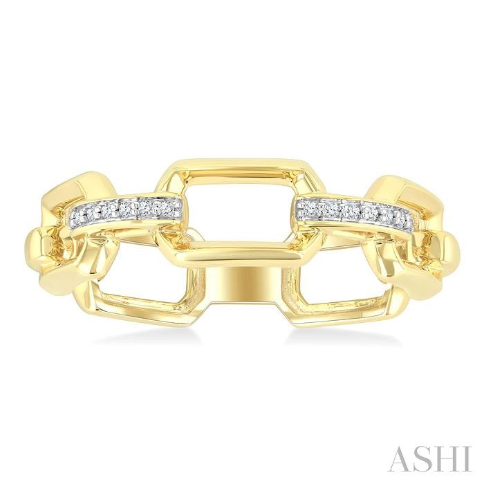 Bold Octagon Shape Link Diamond Fashion Ring