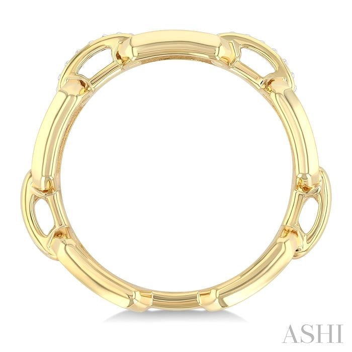 Bold Octagon Shape Link Diamond Fashion Ring