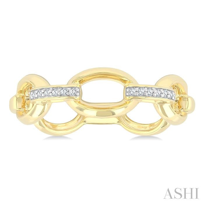 Bold Oval Shape Link Diamond Fashion Ring