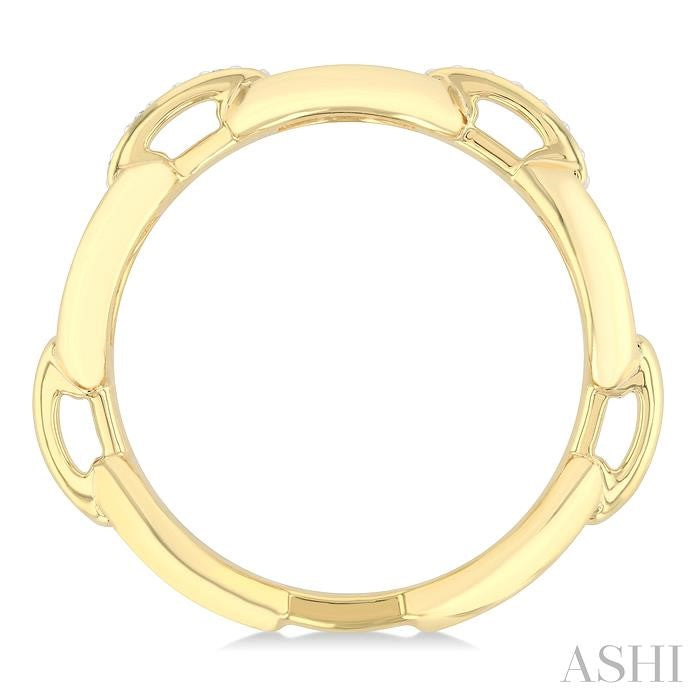 Bold Oval Shape Link Diamond Fashion Ring