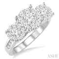 Round Shape Past Present & Future Lovebright Essential Diamond Ring