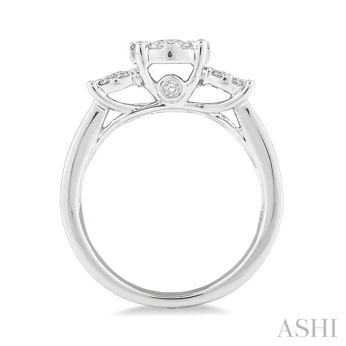 Round Shape Past Present & Future Lovebright Essential Diamond Ring