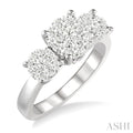 Round Shape Past Present & Future Lovebright Essential Diamond Engagement Ring