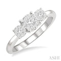 Round Shape Past Present & Future Lovebright Essential Diamond Engagement Ring