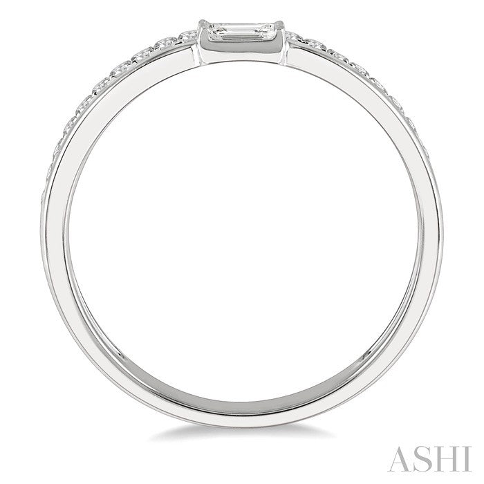Double Row East-West Baguette Diamond Fashion Ring