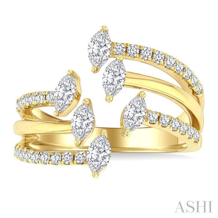 Marquise Shape Diamond Fashion Open Ring